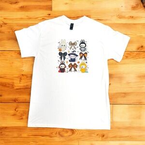 Gildan White Kids Short Sleeve Tee with Colorful Cartoon Print